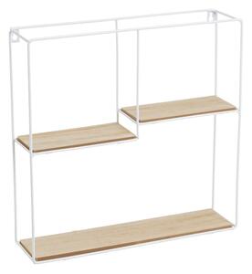 Fehér-natúr színű többszintes fali polc 40 cm – Casa Selección