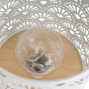 Fehér asztali lámpa fém búrával (magasság 20 cm) – Casa Selección