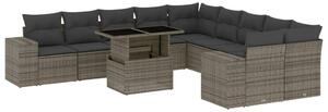 VidaXL Polyrattan Kerti Ülőgarnitúra - 11 részes - Szürke