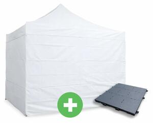 Ollós sátor 3x3 m ALU PRÉMIUM SZETT - teljes oldalfalak + padló szín fehér