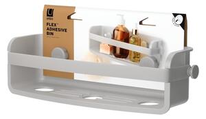 Szürke öntapadós újrahasznosított műanyag fürdőszobai polc Flex Adhesive – Umbra