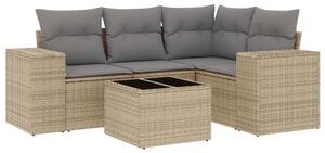 VidaXL Polyrattan Kerti Ülőgarnitúra - 5 részes - Bézs