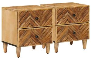 VidaXL Éjjeli asztal 2 pcs Barna 40 x 33,5 x 46 cm Tömör Mangófát