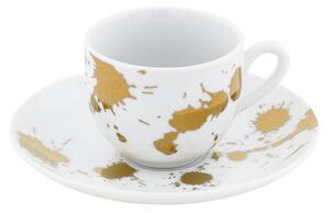 Fehér-aranyszínű porcelán csésze szett 6 db-os 50 ml Cinnamon – Villa Altachiara