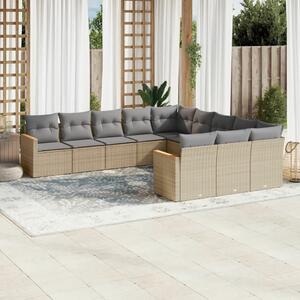 VidaXL Polyrattan Kerti Ülőgarnitúra - 11 részes - Bézs