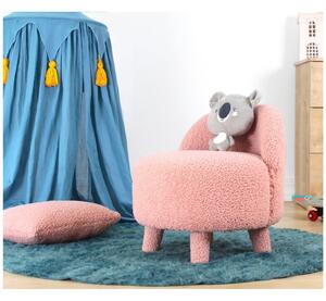 Világos rózsaszín buklé gyerek fotel Moouv – Artie
