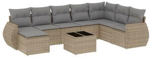 VidaXL Polyrattan Kerti Ülőgarnitúra - 9 részes - Bézs