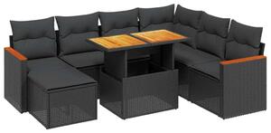 VidaXL 8 részes Polyrattan Kerti Ülőgarnitúra - Fekete