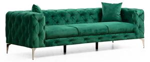Sötétzöld bársony kanapé 237 cm Como – Artie