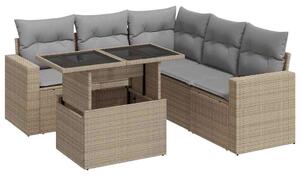 VidaXL Polyrattan Kerti Ülőgarnitúra - 6 részes - Bézs