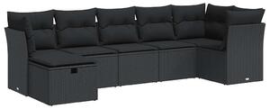 VidaXL Polyrattan Kerti Ülőgarnitúra - 7 részes - Fekete