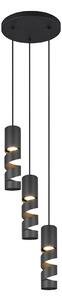 Moderne hanglamp zwart 3-lichts - Stream