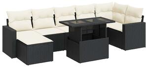 VidaXL Polyrattan Kerti Ülőgarnitúra - 8 részes - Fekete