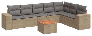 VidaXL Polyrattan Kerti Ülőgarnitúra - 8 részes - Bézs