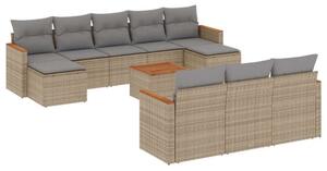 VidaXL Polyrattan Kerti Ülőgarnitúra - 11 részes - Bézs