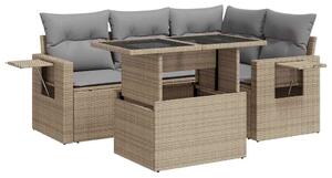 VidaXL 5 részes Polyrattan Kerti Ülőgarnitúra - Bézs