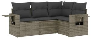 VidaXL Polyrattan Kerti Ülőgarnitúra - 4 részes - Szürke