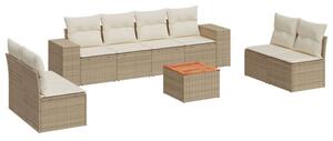 VidaXL Polyrattan Kerti Ülőgarnitúra - 9 részes - Bézs