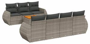 VidaXL 8-részes szürke polyrattan kerti ülőgarnitúra párnákkal