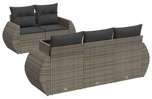 VidaXL Polyrattan Kerti Ülőgarnitúra - 6 részes - Szürke