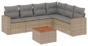 VidaXL Polyrattan Kerti Ülőgarnitúra - 7 részes, Bézs