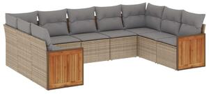 VidaXL Polyrattan Kerti Ülőgarnitúra - 9 részes - Bézs