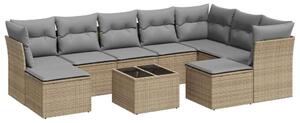 VidaXL Polyrattan Kerti Ülőgarnitúra - 10 részes - Bézs