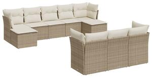 VidaXL Polyrattan Kerti Ülőgarnitúra - 10 részes - Bézs