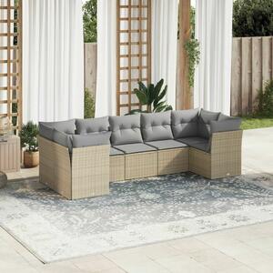 VidaXL Polyrattan Kerti Ülőgarnitúra - 7 részes - Bézs