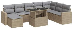 VidaXL Polyrattan Kerti Ülőgarnitúra - 9 részes - Bézs
