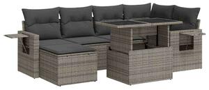 VidaXL Polyrattan Kerti Ülőgarnitúra - 7 részes - Szürke