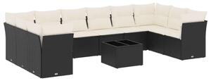 VidaXL Polyrattan Kerti Ülőgarnitúra - 11 részes - Fekete