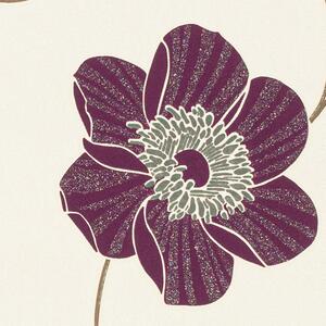 Lila virág mintás tapéta (30715-1)
