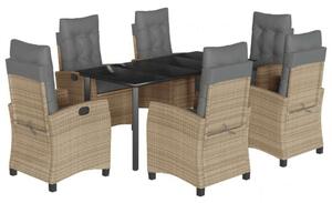 VidaXL Polyrattan Kerti Étkezőgarnitúra - 7 részes