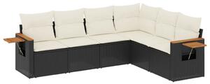 VidaXL Polyrattan Kerti Ülőgarnitúra - 6 részes - Fekete
