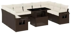 VidaXL Polyrattan Kerti Ülőgarnitúra - 10 részes - Barna