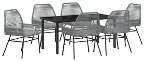 Kert étkező szett párnával 7 pcs Szürke polirattan