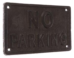 Öntöttvas fali dekoráció "NO PARKING" fekete, 11 x18 cm