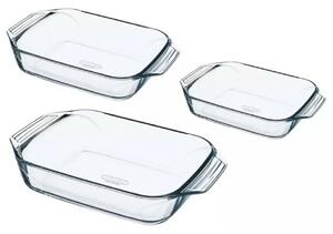 Pyrex üveg sütőedény készlet 3 db, 1,4 l + 3 l + 4l