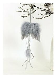 Angyalszárnyak tollakból 12 x 35 cm, szürke