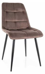 Chic Velvet étkezőszék, cappuccino / fekete