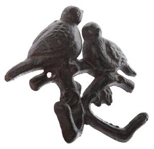 Öntöttvas fogas Madarak gallyon fekete, 12 x 13cm, 12 x 13 cm