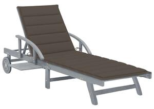 VidaXL Akácfa Napozóágy - 200cm - Szürke