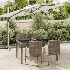 Polyrattan Kerti Étkezőgarnitúra - 5 részes - Szürke