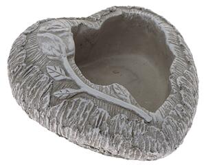 Betoncserépfedő Szív, gallyas szürke, 16 x 6,5 cm,16 x 6,5 cm