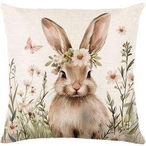 Len párnahuzat BUNNIETTE 45x45 cm, krém színű