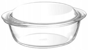 Pyrex üveg sütőedény fedővel kerek 3 l