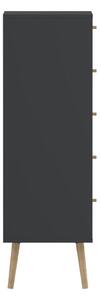 Antracitszürke magas komód 50x120 cm Bodo – Tvilum