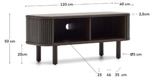 Sötétbarna TV-állvány kőrisfa dekorral 120x50 cm Mailen – Kave Home