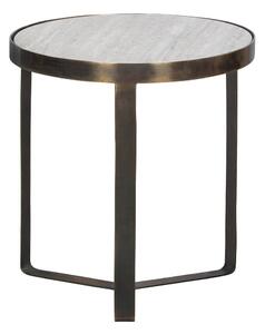 Kerek tárolóasztal márvány dekoros asztallappal 38x38 cm Winne – BePureHome